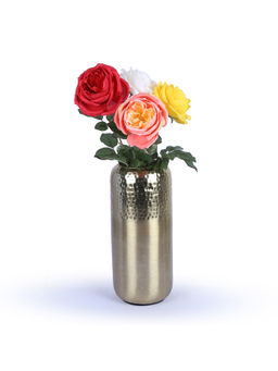 HomeTown - Shiraz Metal Hammered Vases In Gold