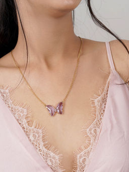 Joker and Witch - Joker & Witch Lainey Pink Butterfly Necklace