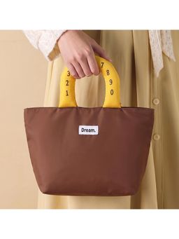 House of Quirk - Brown Insulated Waterproof Cotton Padded Lunch Bag