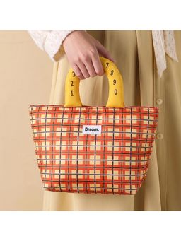 House of Quirk - Orange Insulated Waterproof Cotton Padded Lunch Bag