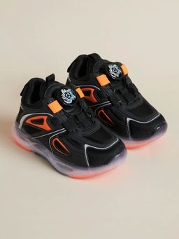 Hopscotch - Boys Stealth Mode LED Black Sneakers