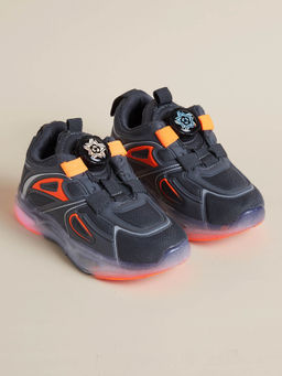 Hopscotch - Boys Stealth Mode LED Grey Sneakers