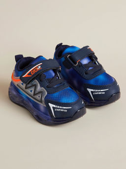 Hopscotch - Boys Turbo-Charge LED Blue Sneakers