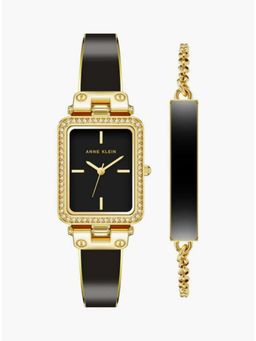 Anne Klein - Rectangular Dial Analog Watch for Women_AKB3898NVST