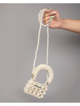 Tussya by Shreya - by Shreya Halo Pearl Min - Crystal Sling Bag