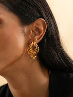 Shaya by CaratLane - Forged by Struggles Earrings in Gold Plated 925 Silver