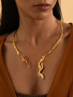 Shaya by CaratLane - 925 Silver Shaya by CaratLane Forged by Setbacks Necklace in Gold Plated