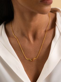 Shaya by CaratLane - Forged by Challenges Necklace in Gold Plated 925 Silver