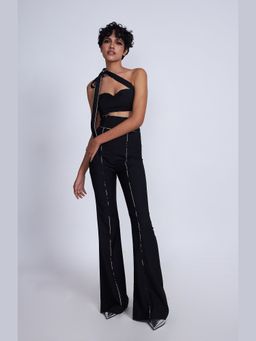 Advait - Black Kuro Piping Trouser
