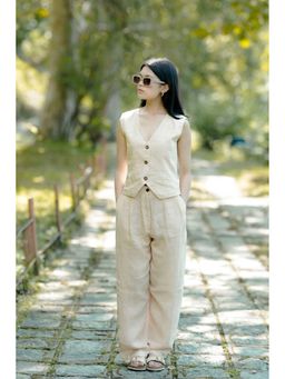 Five Thirty Somewhere - Beige Plain Story Solid Pant