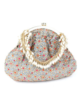 Odette - Grey Embellished Batua