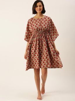 Clt.s - Women Red Kaftan Nightdress