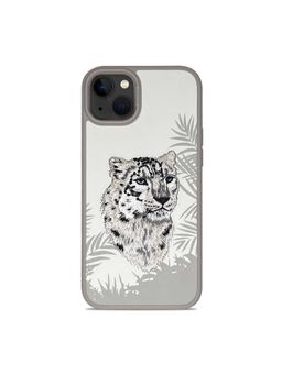 Treemoda - Snow Leopard Embroidered Leather Back Case