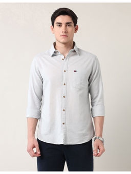 AD By Arvind - Grey Modern Slim Fit Solid Shirt