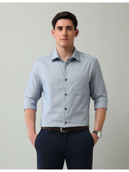 AD By Arvind - Regular Fit Blue Textured Shirt