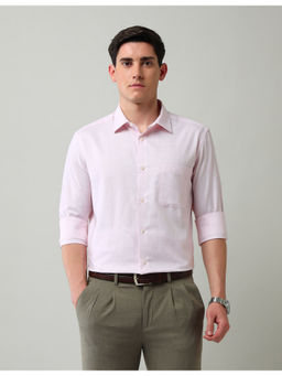 AD By Arvind - Pink Regular Fit Textured Shirt