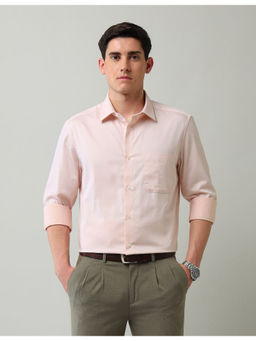 AD By Arvind - Peach Regular Fit Textured Shirt