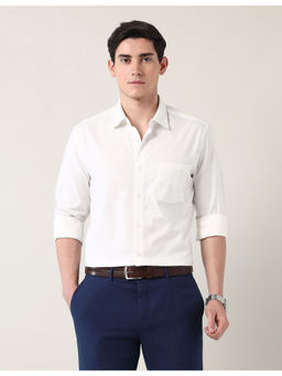 AD By Arvind - White Modern Slim Fit Graph Checked Shirt