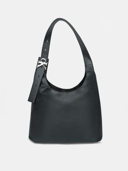 Calvin Klein - Solid Black Polyurethane Handbag