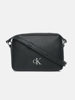 Calvin Klein - Solid Black Polyurethane Sling Bag