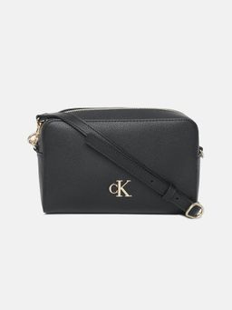 Calvin Klein - Solid Black Polyester Sling Bag