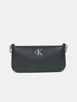 Calvin Klein - Solid Black Pu Shoulder Handbag