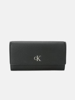 Calvin Klein - Textured Black Pu Tri-Fold Wallet