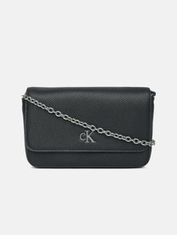 Calvin Klein - Solid Black Polyurethane Sling Bag