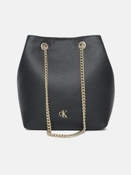 Calvin Klein - Solid Black Polyester Sling Bag
