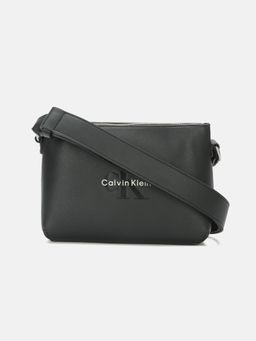 Calvin Klein - Solid Black Pu Shoulder Handbag