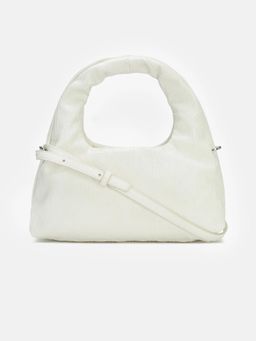 Calvin Klein - Small Logo White Pu Handbag with Detachable Strap