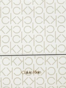 Calvin Klein - Colorblock White Pu Handbag with Detachable Strap