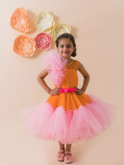 PSPeaches - Knee Length Dress - Orange