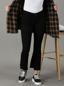 SHOWOFFFF - Women's Stretchable Clean Look Black Bootcut Jeans