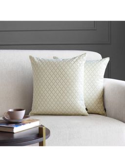 GM - 16 x 16" Jacquard Abstract White Cushion Cover (Set of 2)