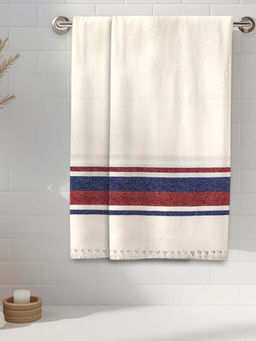 Athom Living - White Ultra Absorbent Premium Bath Towels (Pack Of 2) (M)