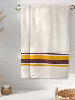 Athom Living - White Ultra Absorbent Premium Bath Towels (Pack Of 2) (M)