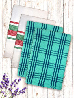 Athom Living - Multi-Color Ultra Absorbent Premium Bath Towels (Pack Of 4) (M)