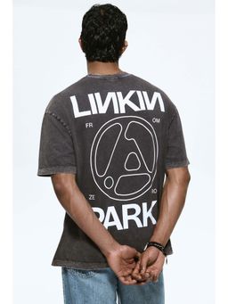 H&M - Men Grey Loose Fit Printed T-Shirt