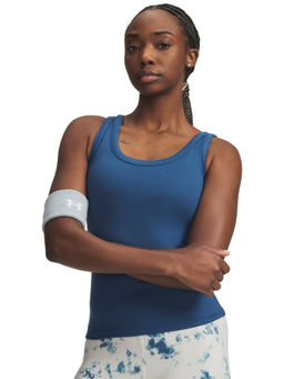 Under Armour - Women Blue Solid/Plain Polyester Tank