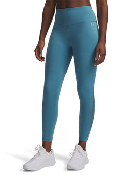 Under Armour - Women Blue Solid/Plain Polyester Leggings