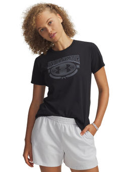 Under Armour - Women Black Printed Cotton T-Shirt