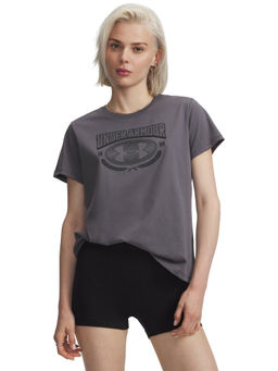 Under Armour - Women Grey Printed Cotton T-Shirt