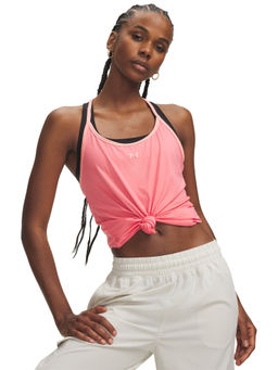 Under Armour - Women Pink Solid/Plain Polyester Tank