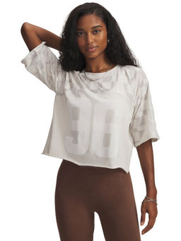 Under Armour - Women White Solid/Plain Cotton T-Shirt