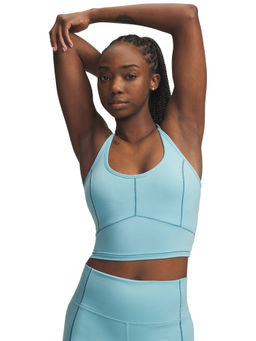 Under Armour - Women Blue Solid/Plain Polyester Tank