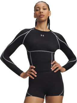 Under Armour - Women Black Solid/Plain Polyester T-Shirt