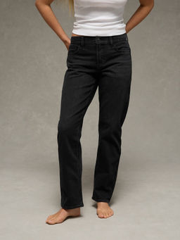 American Eagle - Women Black Solid/Plain Cotton Blend Jeans