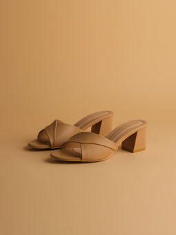 ERIDANI - Veroni Solid Beige Heels