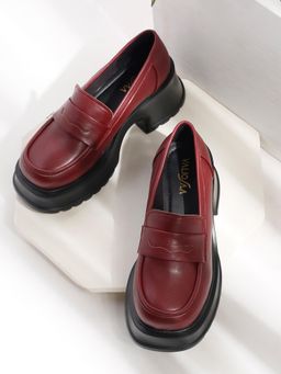 VALIOSAA - Maroon Smart Loafers
